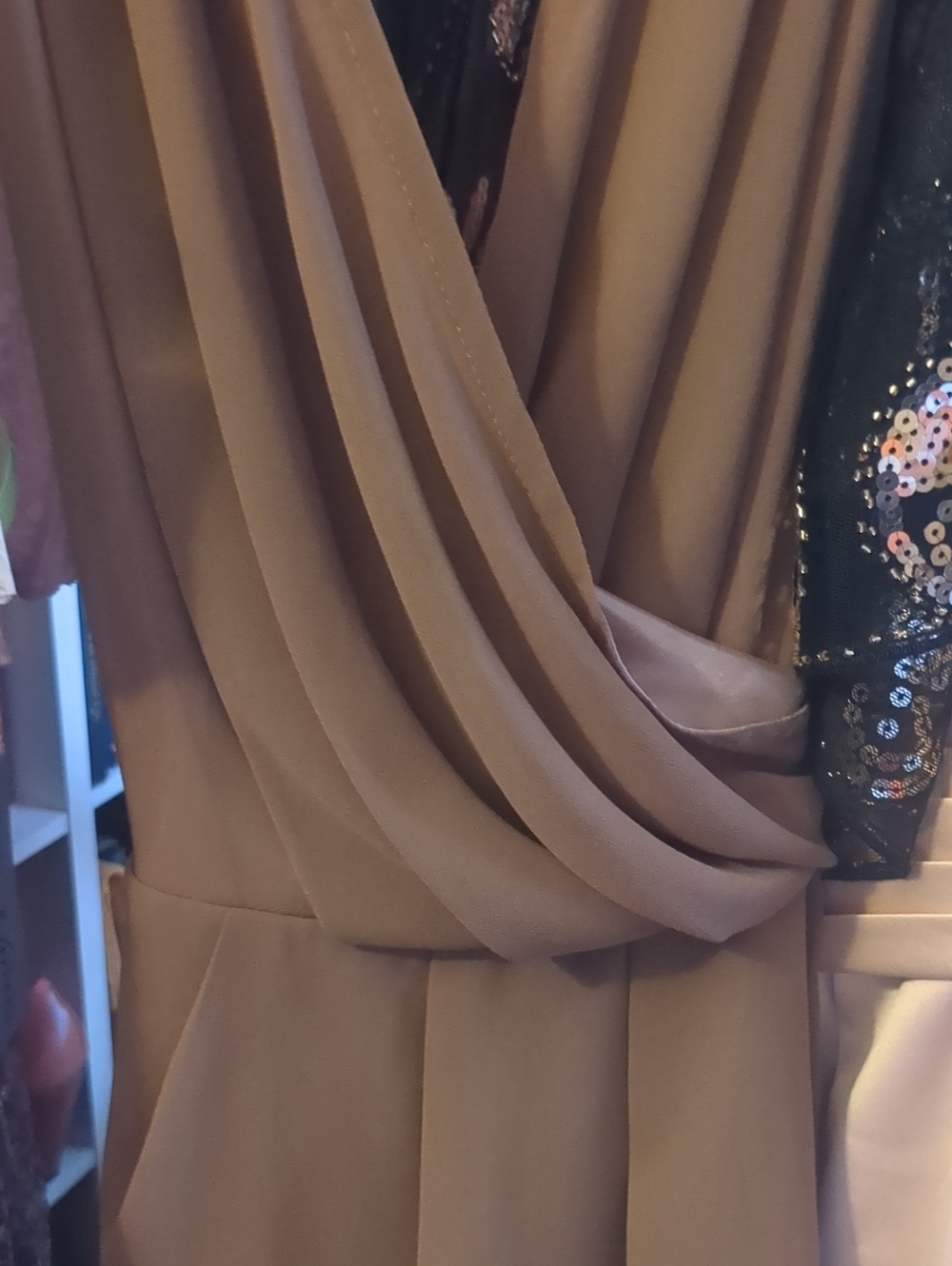 🤎Foreign Exchange Tan Crisscross Dress